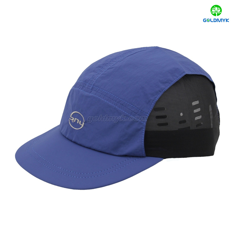 Flat Embroidery Simple Style Street Style Custom Fabric Cap 5-Panel Trucker Mesh Caps