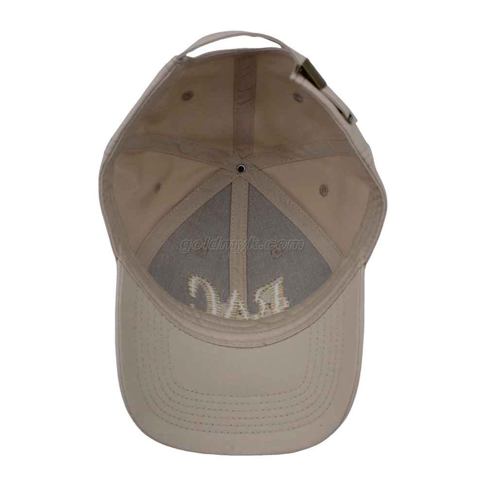 100% Cotton Baseball Cap Rope of Women And Men Custom Embroidery Silk Printed 6 Panel Cap Metal Buckle Closure