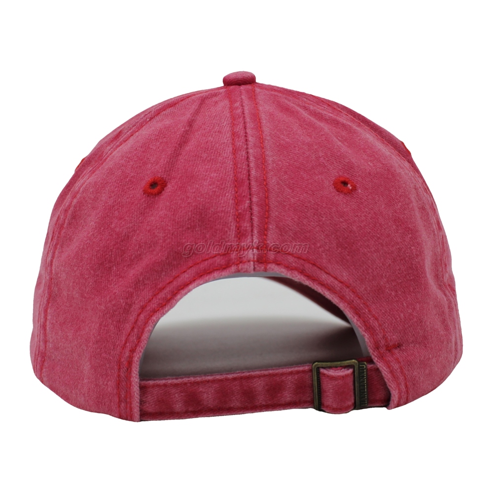 100% Cotton Baseball Cap Rope of Women And Men Custom Embroidery Silk Printed 6 Panel Cap Metal Buckle Closure