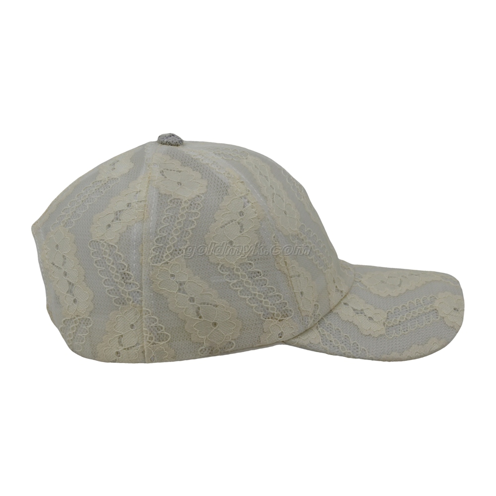 Fashion Cap Lace Fabric Women Baseball Cap And Hat Manufacturer with Custom Design