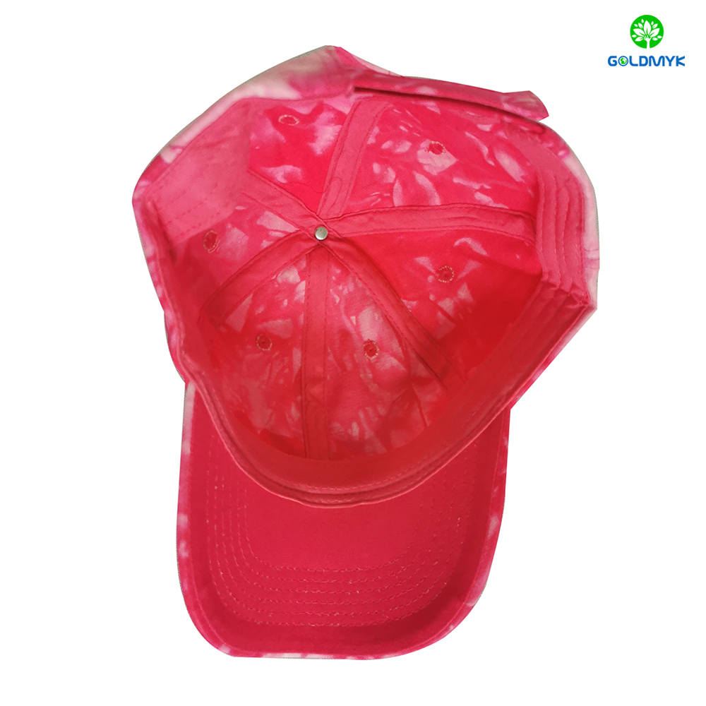 Wholesale 100% Cotton Tie-dye Washed 6 Panel Baseball Cap Hats 