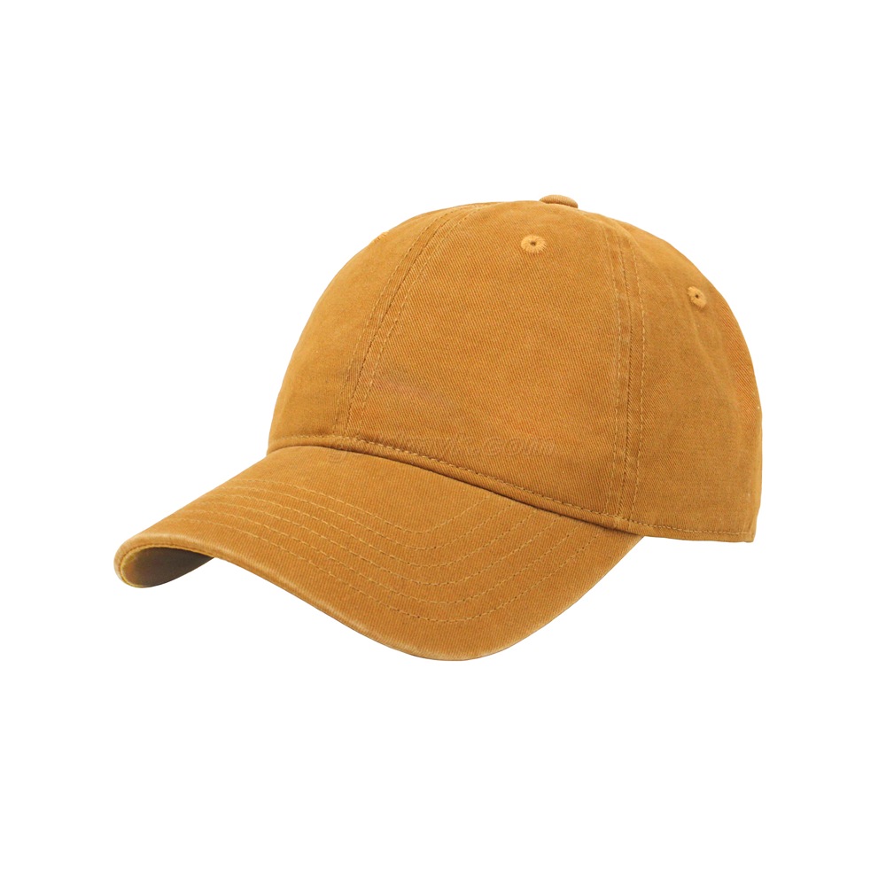 Hot Sale Plain Color 6 Panels Unstructured Pigment Washed 100% Cotton Baseball Cap And Hat with Custom Logo Design