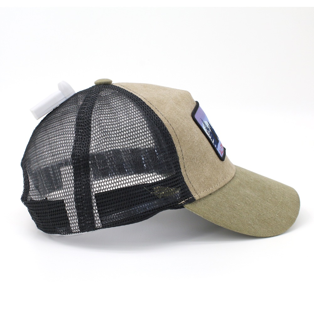Wholesale Promotional 5 Panel Cotton Mesh Caps Supplier Trucker Hat Custom Logo Woven Label Patch for Unisex