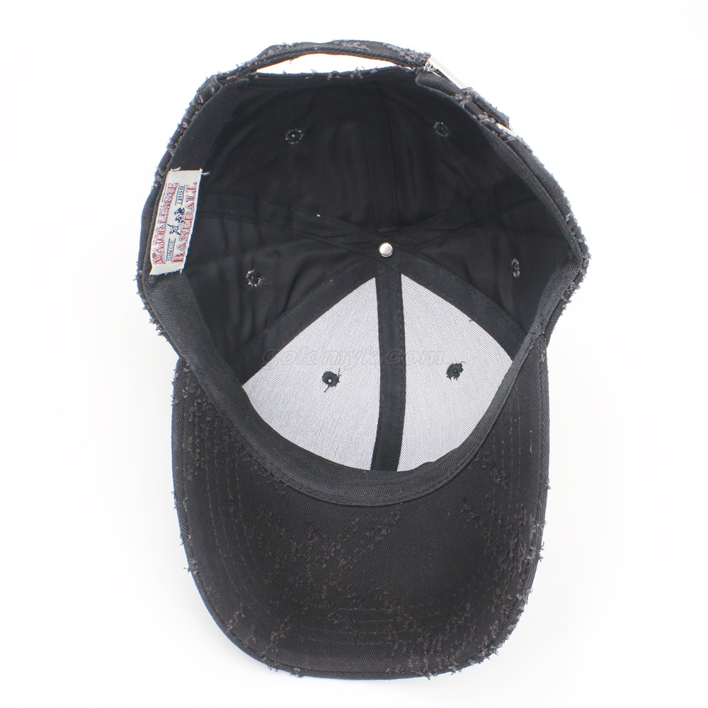 Custom Black Baseball Cap 100% Cotton Twill Fabric Baseball Hat without Printing Logo Can be Custom with Embroidery LOGO