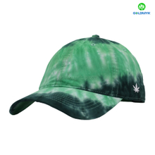 6 Panel Green Tie-dyeing 100% Cotton Twill Fabric Custom Logo Baseball Cap Hat Can Custom Embroidery of Women And Men