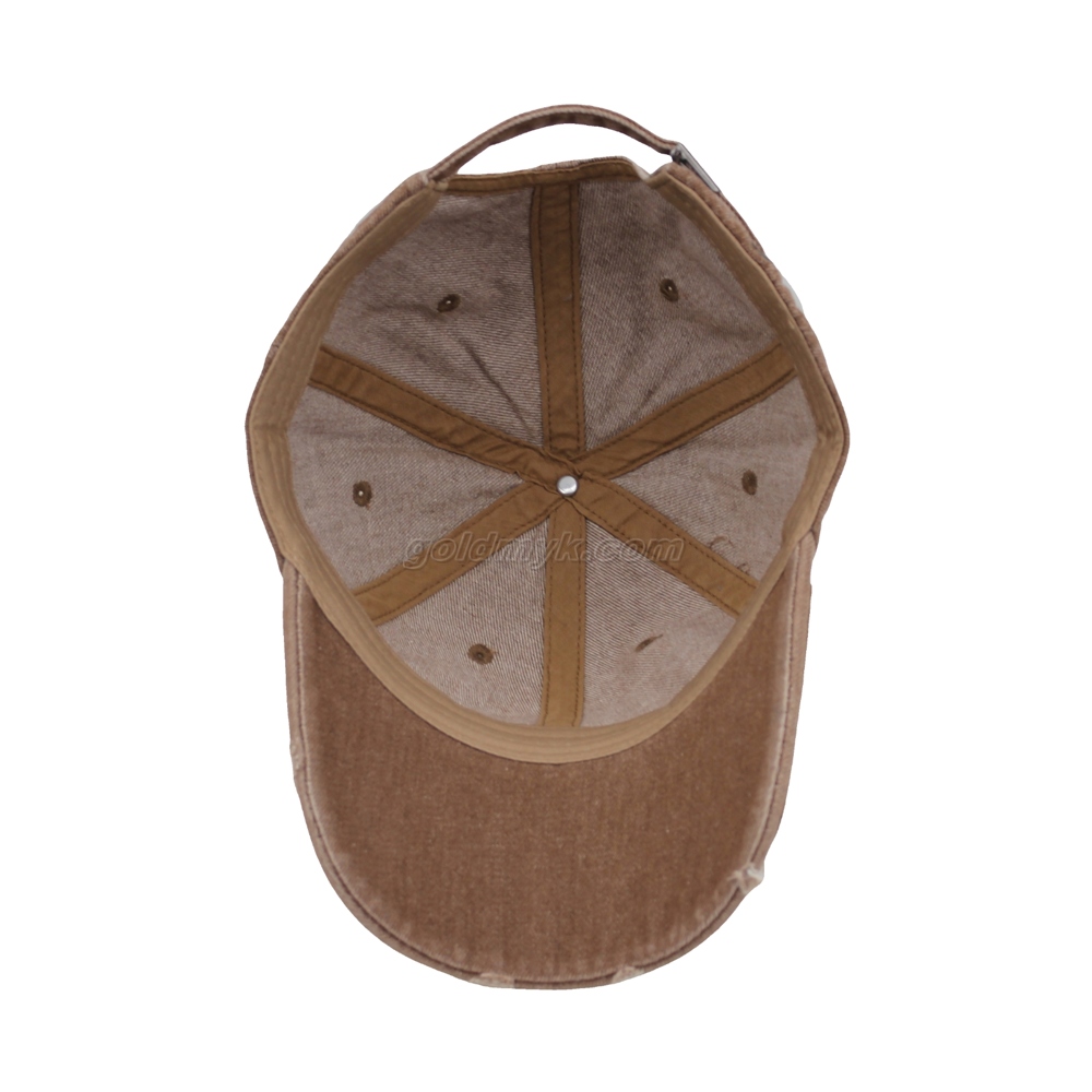 Vintage Stylish 3D Embroidery Washed Baseball Cap Dad Hat 6-panel Sports Caps For Man And Woven Can Custom Logo