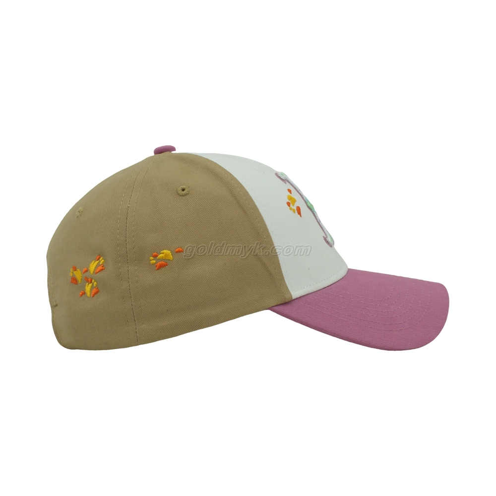 100% Cotton Baseball Cap Rope of Women And Men Custom Embroidery Silk Printed 6 Panel Cap Metal Buckle Closure