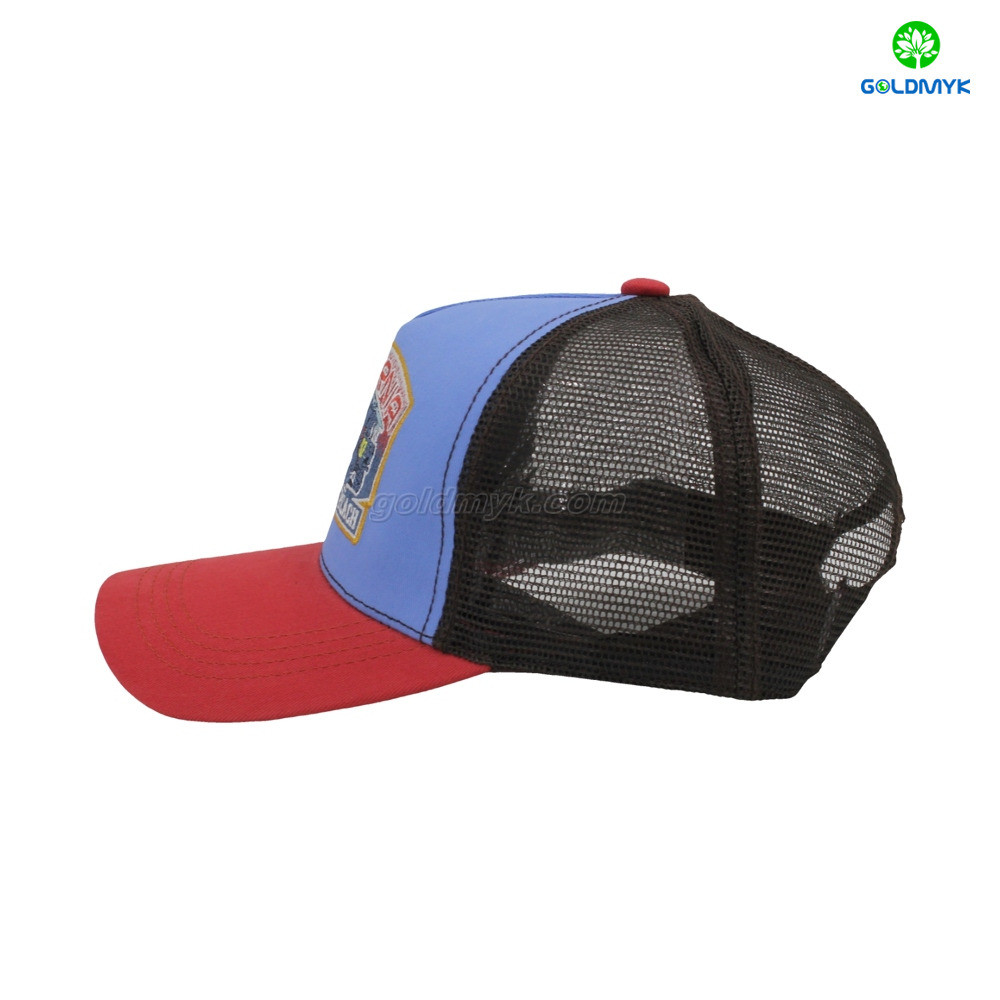 Premium 100% Cotton 5-Panel Embroidered Mesh Cap with Custom Logo Sublimated Print Outdoor Sport Style Formal Usage