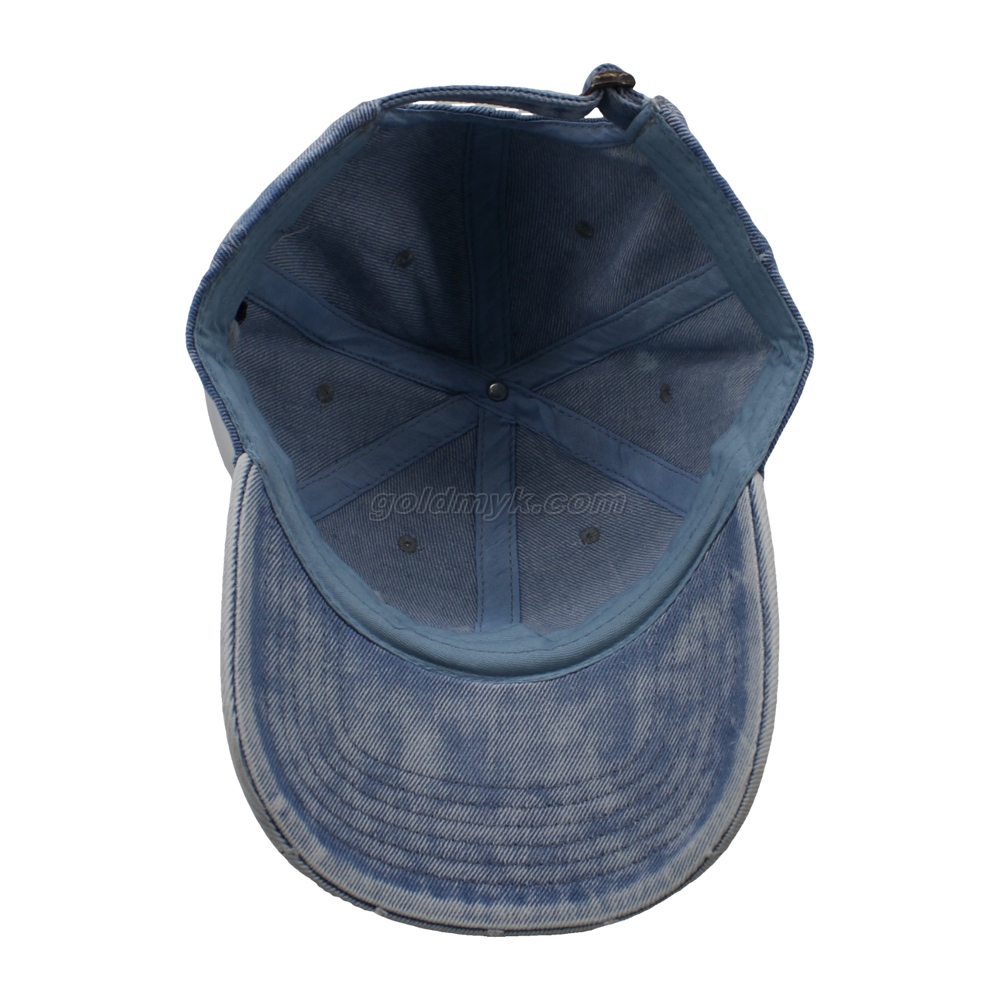 Promotional Washed Denim Unstructured Baseball Cap And Hat with Custom Logo Design