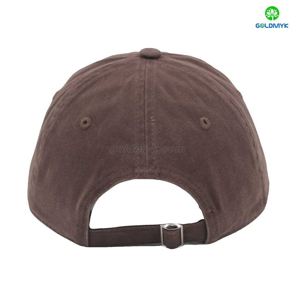 6 Panel Brown Custom 100% Cotton Twill Fabric Custom Logo Acid Washing Baseball Cap Hat Can Custom Embroidery of Women And Men