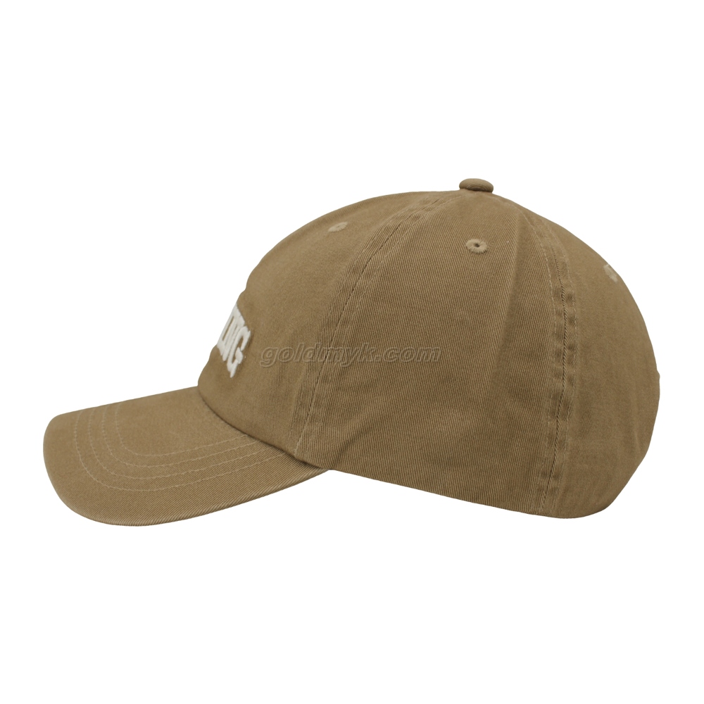 Wholesale Unstructured Soft Cotton Washed Basedball Cap And Hat with Custom Embroidery Design