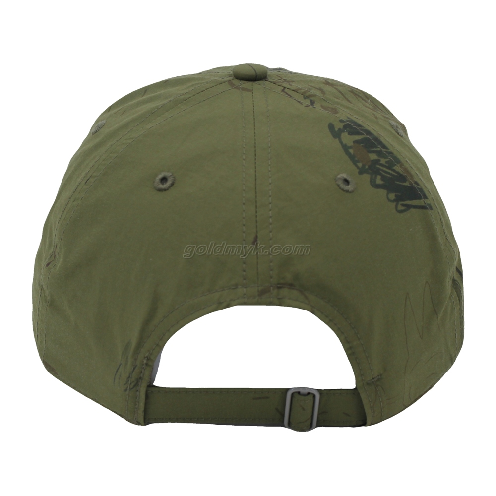 100% Polyester Baseball Cap Rope of Women And Men Custom Embroidery Silk Printed 6 Panel Cap Metal Buckle Closure