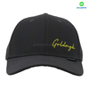 Dazzling 100% Polyester Black Flat Embroidery Street Style Custom Fabric Cap Curved Brim 6-Panel Baseball Cap