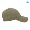 100% Polyester Khaki Flat Embroidery Street Style Custom Fabric Cap Curved Brim 6-Panel Baseball Cap