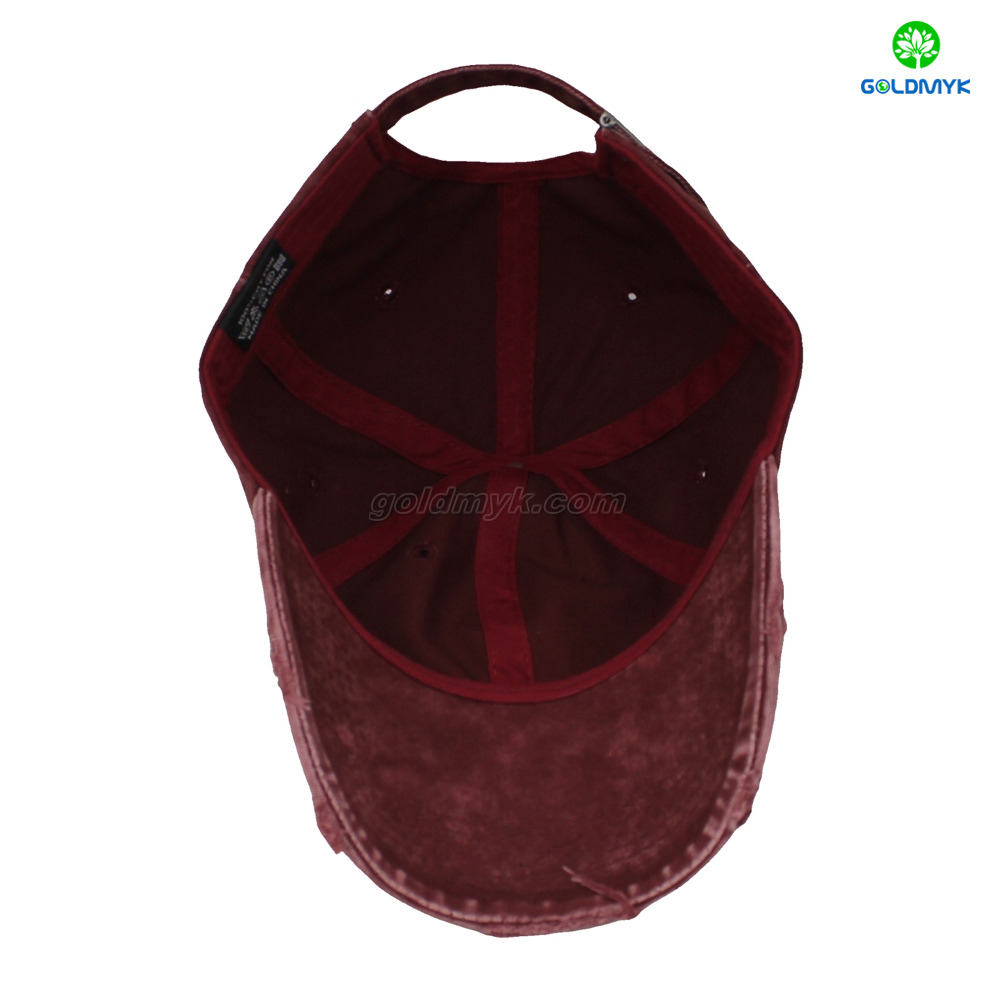 Stylish 6-Panel Red Curved Brim Washed Design for Sports Business Or Street Style Baseball Cap