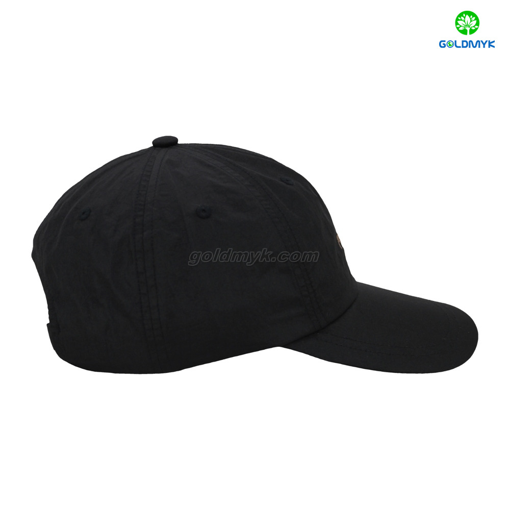 High Quality 100% Polyester Stylish Black Design Sporty Common Business 6-Panel Baseball Cap