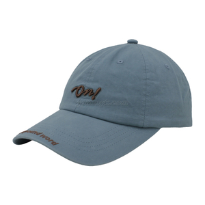 100% Washed Cotton Baseball Cap Rope of Women And Men Custom Embroidery Silk Printed 6 Panel Cap Metal Buckle Closure