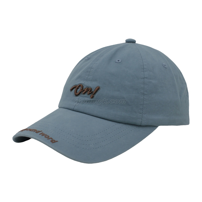 100% Washed Cotton Baseball Cap Rope of Women And Men Custom Embroidery Silk Printed 6 Panel Cap Metal Buckle Closure