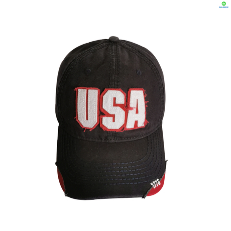 100% Cotton Felt Embroidery Patch Distressed Washed Baseball Cap 