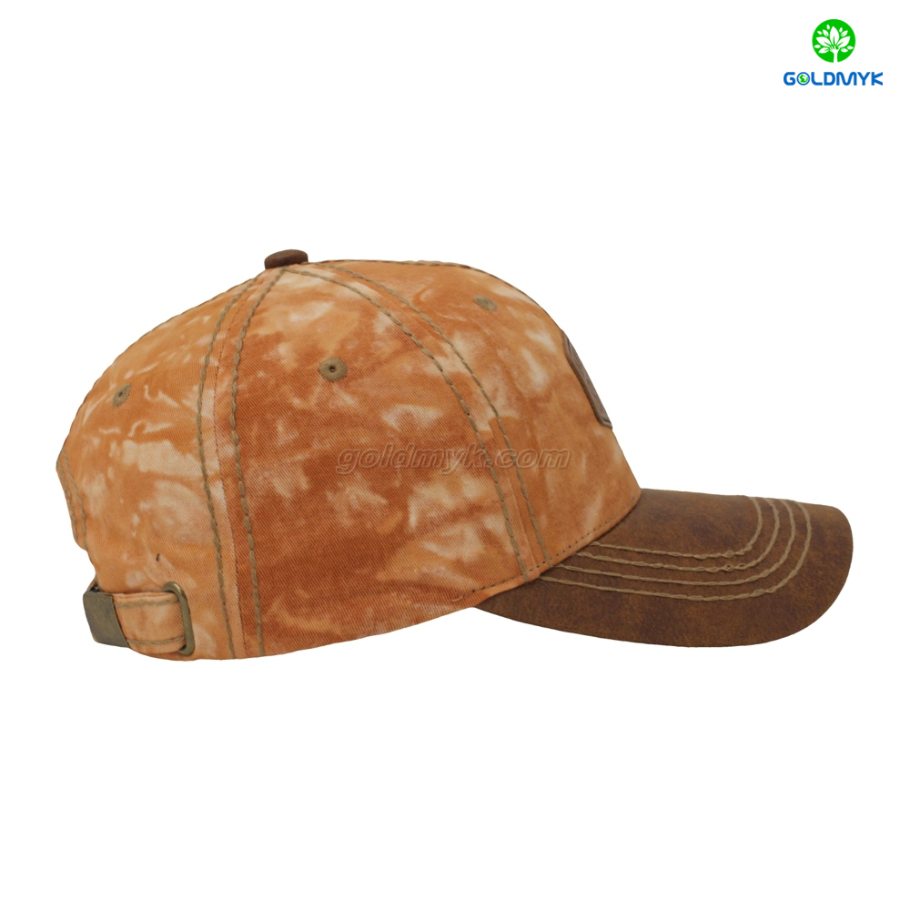 6 Panel Rubber Patch Dyeing Color Men and Women Baseball Cap 