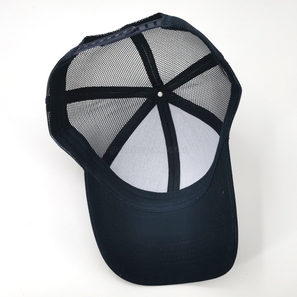 Silicone Printing Cotton Twill with Polyester Mesh Cap 5 Panel Trucker Hat Custom Logo for Unisex