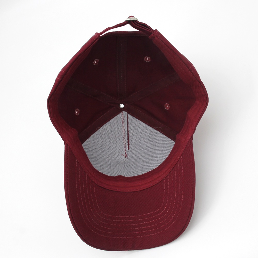 Custom Wine Red 100% Cotton Twill Fabric Baseball Cap Hat with TPU Printing Logo Can Custom Embroidery Of Women And Men