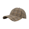 Hot Sale Checked Fabric Six Panels Structured Baseball Cap And Hat with Custom Logo Design