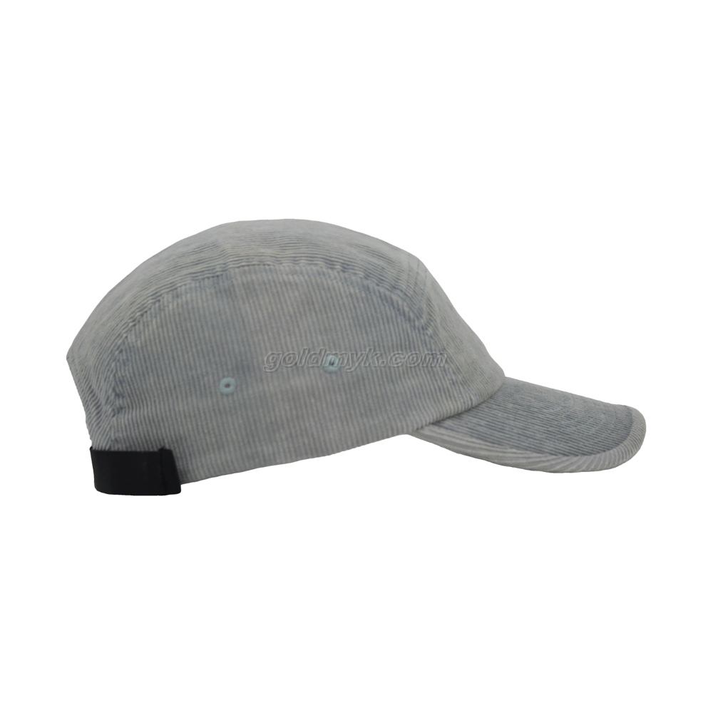 Promotional Custom Corduroy Fabric Five Panels Sports Cap And Hat with Semi Curved Peak