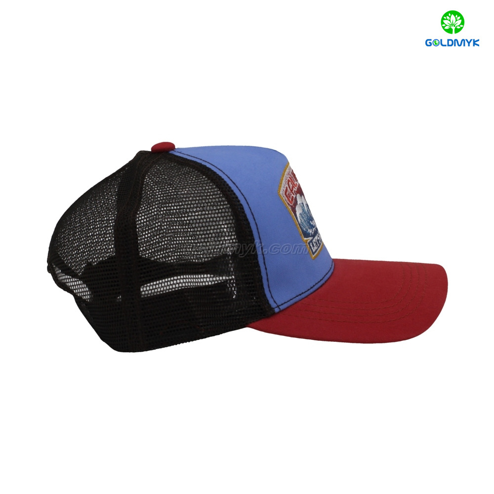 Premium 100% Cotton 5-Panel Embroidered Mesh Cap with Custom Logo Sublimated Print Outdoor Sport Style Formal Usage