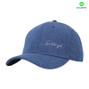 Custom 100% Cotton Twill Denim Navy Blue 6-Panel Baseball Cap Hat TPU Logo Sporty Design for Women Men Embroidery Business