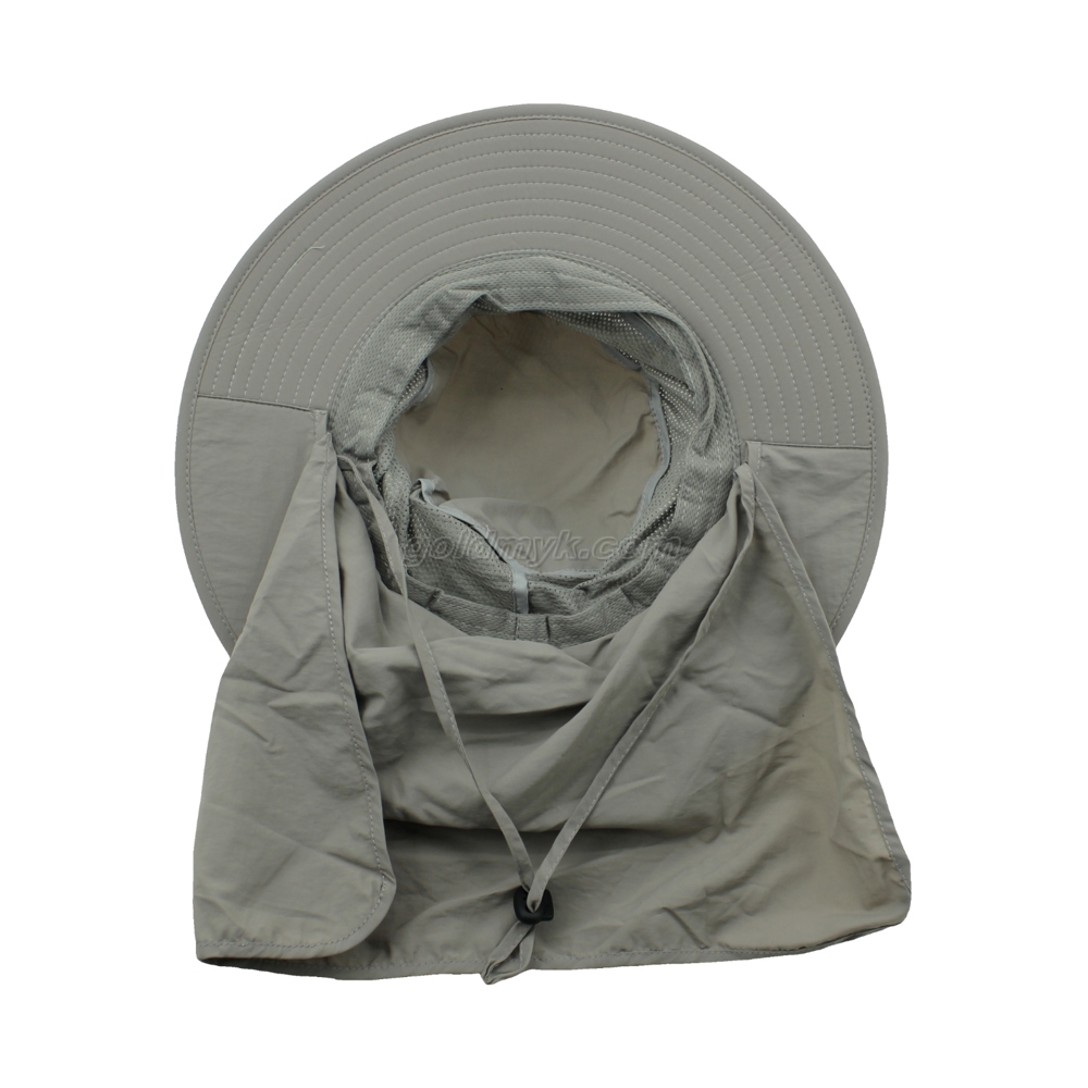 Best Sale UV Protection 100% Polyester Nylon Fabric Bucket Hat with Neck Protection