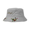 New And Beautiful Brushed Cotton Bucket Hat WithTPU Print And Flat Embroidery
