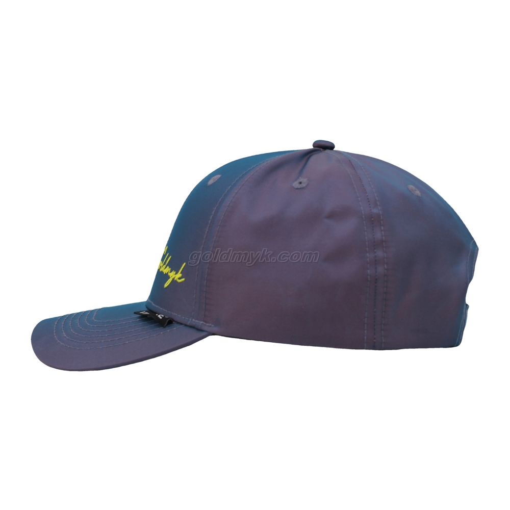 100% Polyester Baseball Cap Rope of Women And Men Custom Embroidery Silk Printed 6 Panel Cap Metal Buckle Closure