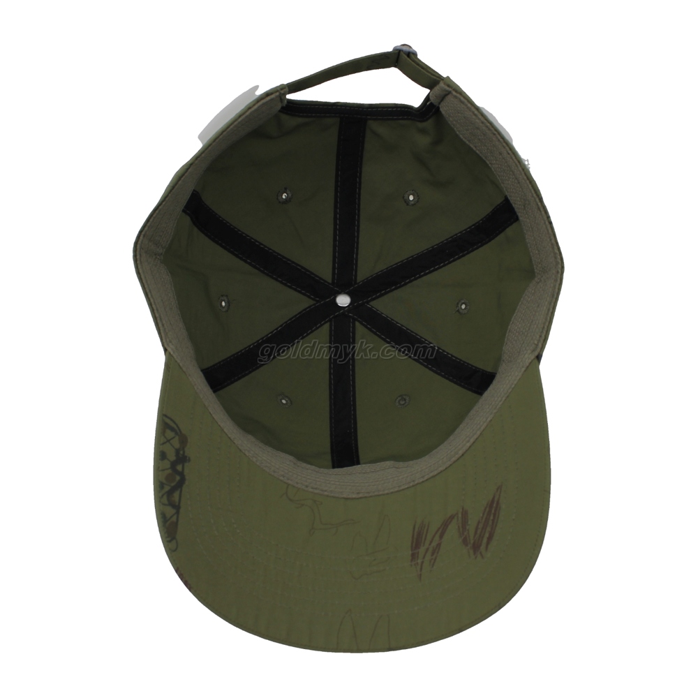 100% Polyester Baseball Cap Rope of Women And Men Custom Embroidery Silk Printed 6 Panel Cap Metal Buckle Closure