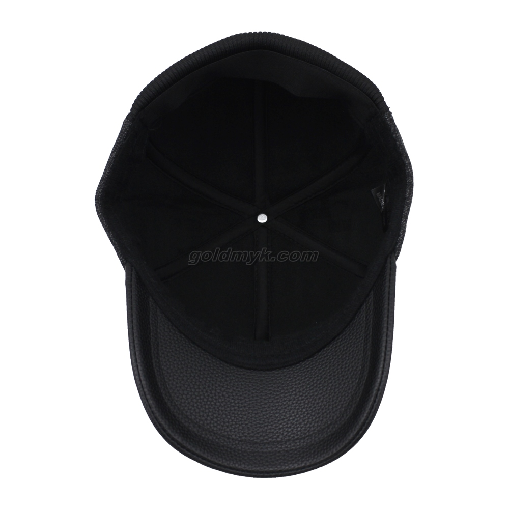 Custom Warm Fabric Full Back Baseball Cap And Hat with Leather Visor And Peak