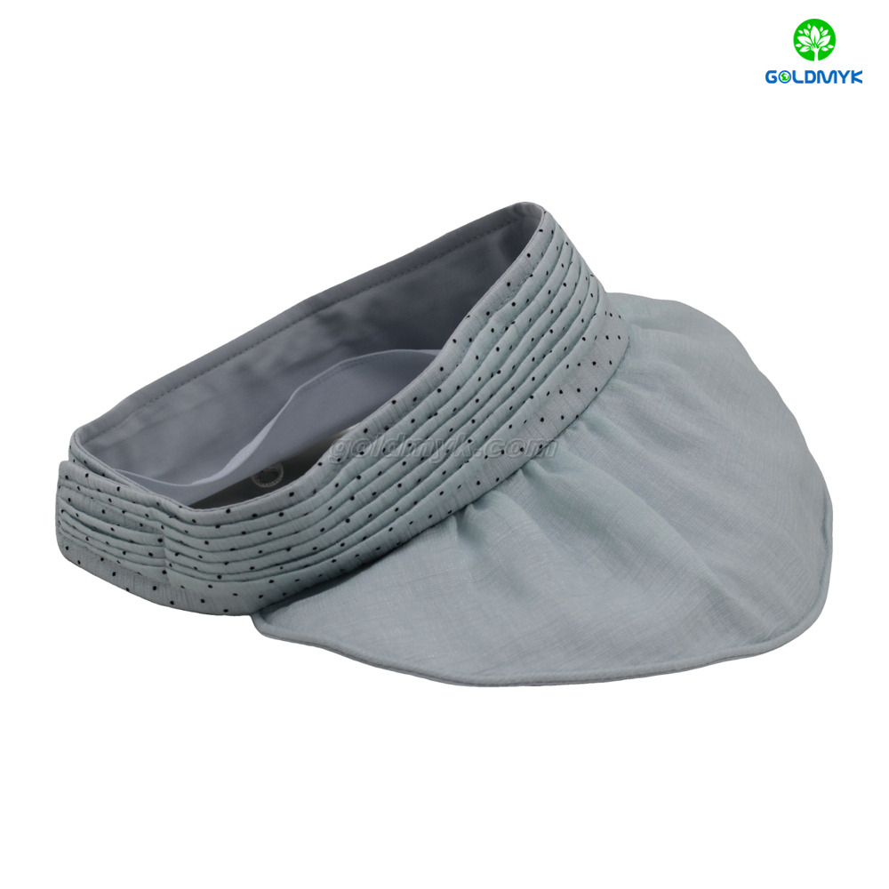 Summer Essentials Popular Street Style Dots Adjustable Size Sun Visor Cap With Velcro Back Closure