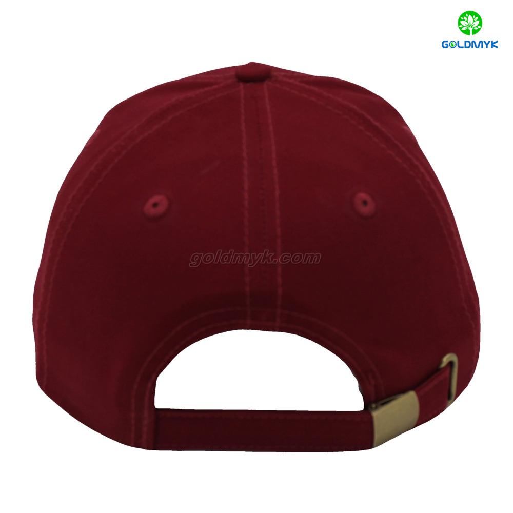 Red 5-Panel Embroidery Style Dad Hat Custom Fabric Cap Curved Brim Baseball Cap