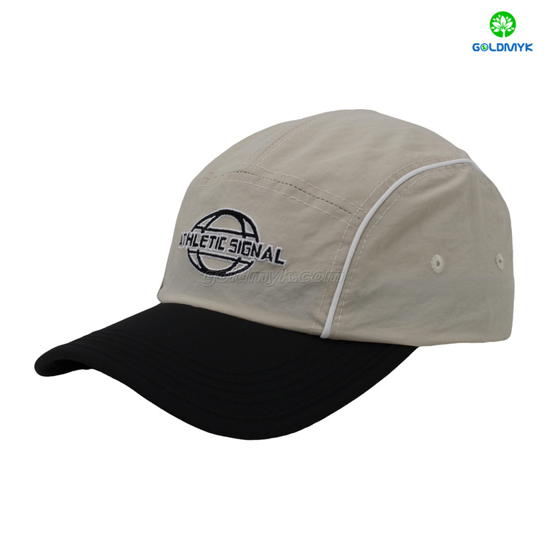 Flat Embroidery Style Dad Hat Custom Fabric Cap Curved Brim 5-Panel Baseball Cap