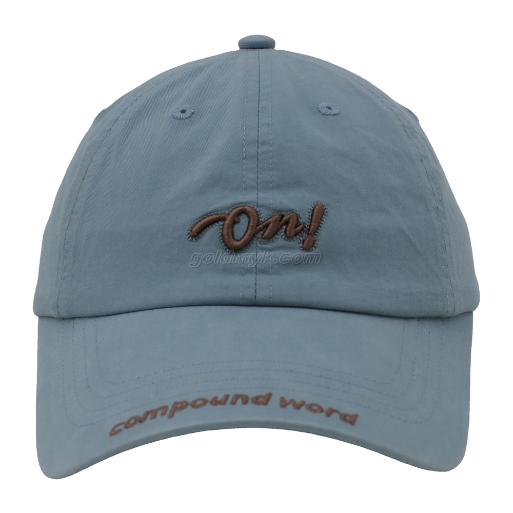 100% Washed Cotton Baseball Cap Rope of Women And Men Custom Embroidery Silk Printed 6 Panel Cap Metal Buckle Closure