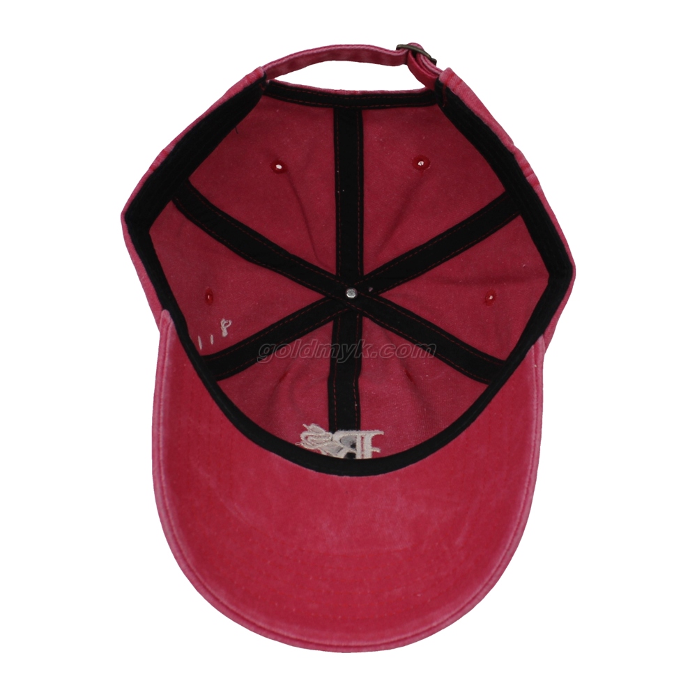 100% Cotton Baseball Cap Rope of Women And Men Custom Embroidery Silk Printed 6 Panel Cap Metal Buckle Closure