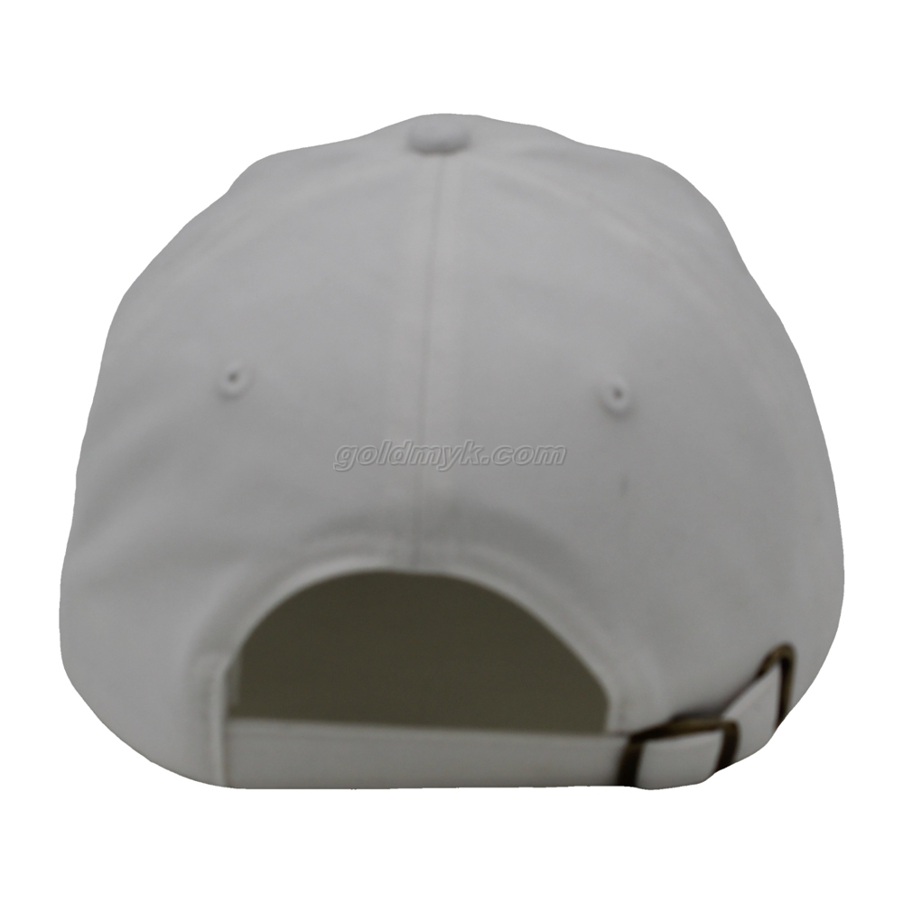 100% Cotton Baseball Cap Rope of Women And Men Custom Embroidery Silk Printed 6 Panel Cap Metal Buckle Closure