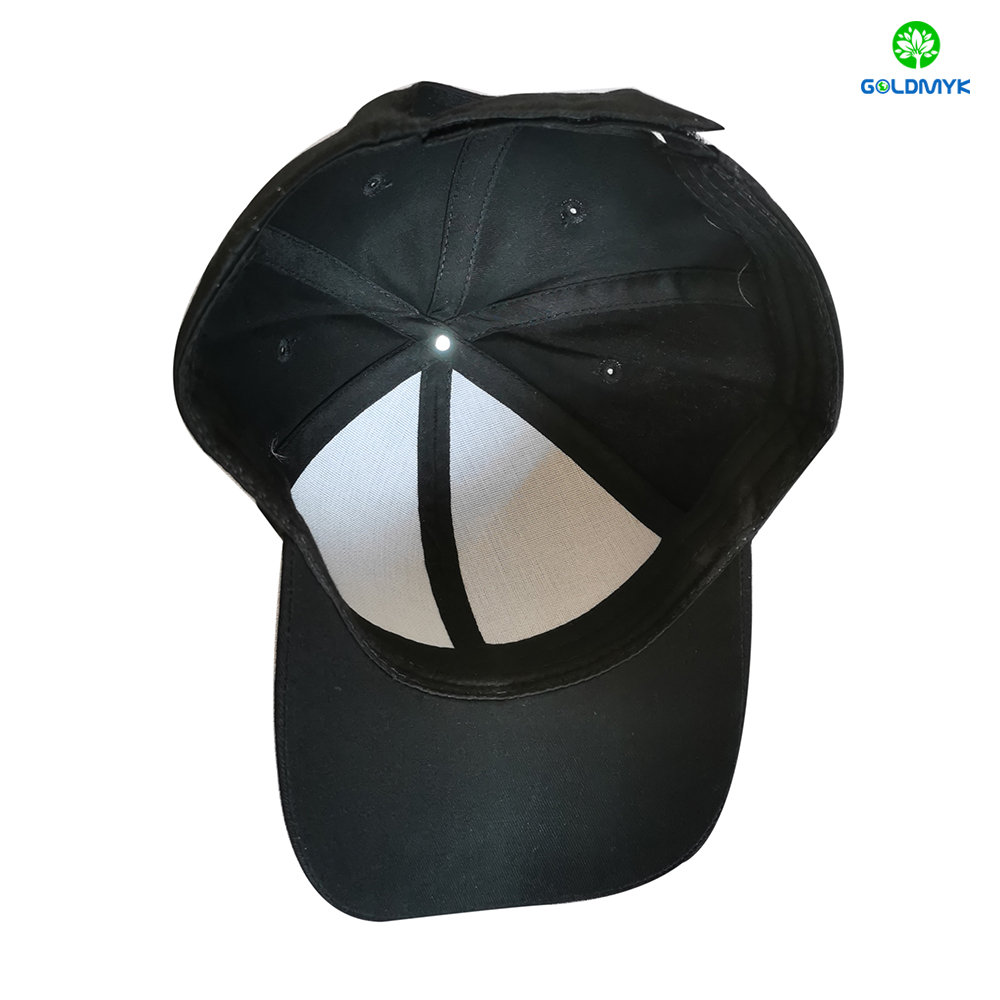Recycle Fabric Print Logo Sports Baseball Cap With Reflective Piping 