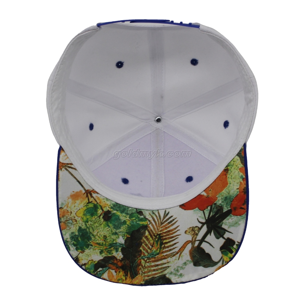 Cotton Fabric 6 Panel Flat Embroidery Snapback Hat Fashion Hip Hop Style Hat Support Customized Logo