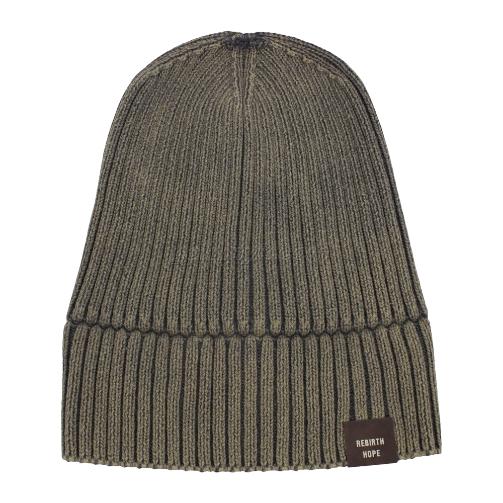 Custom Beanie Knitted Winter Hat Woven Embroidery for Men Women Winter Knit Hat Warm Slouchy Beanie Cuffed Skull Cap