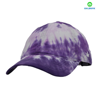 6 Panel Purple Tie-dyeing 100% Cotton Twill Fabric Custom Logo Baseball Cap Hat Can Custom Embroidery of Women And Men