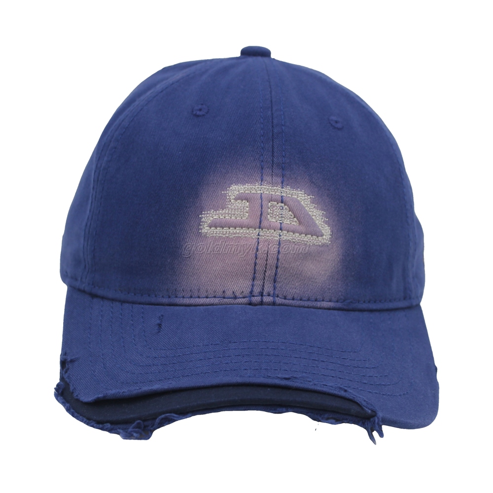 Vintage Stylish Flat Embroidery Washed Baseball Cap Dad Hat 6-panel Sports Caps For Man And Woven Can Custom Logo