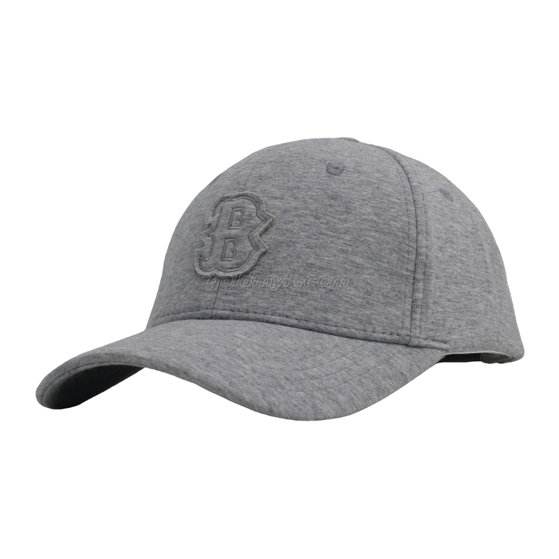 Custom Heather Grey Color Fabric Melange Color Structured Baseball Cap And Hat with Embroidery Patch