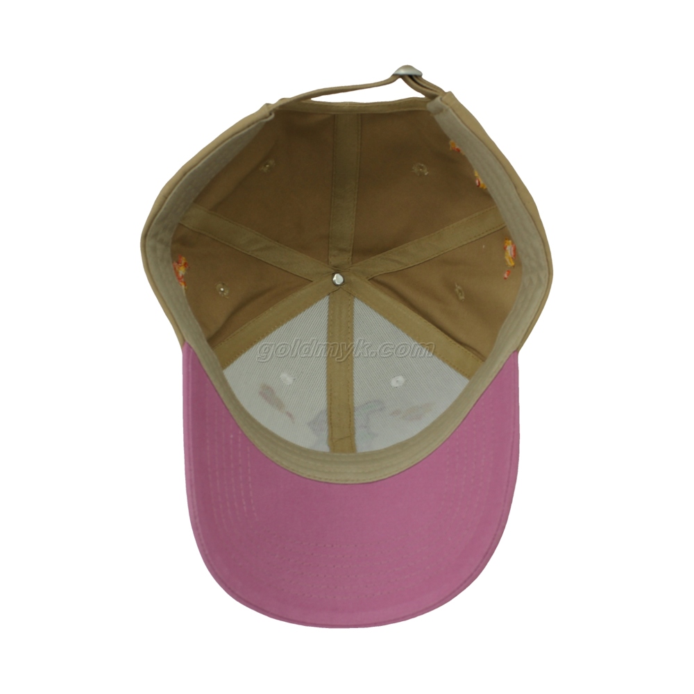 100% Cotton Baseball Cap Rope of Women And Men Custom Embroidery Silk Printed 6 Panel Cap Metal Buckle Closure