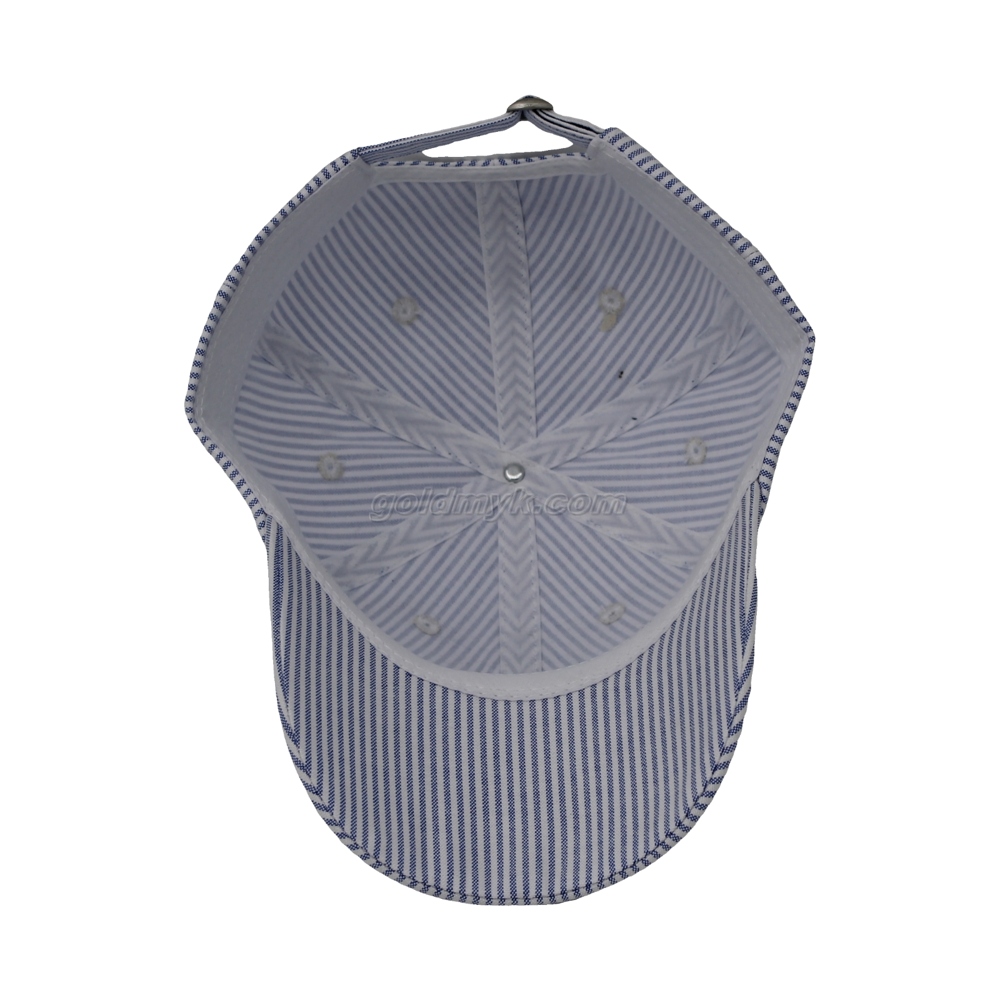 New Design Stripe Fabric Baseball Cap And Hat with Custom Tassel Embroidery