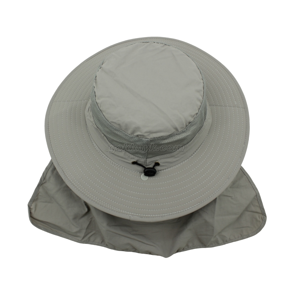 Best Sale UV Protection 100% Polyester Nylon Fabric Bucket Hat with Neck Protection